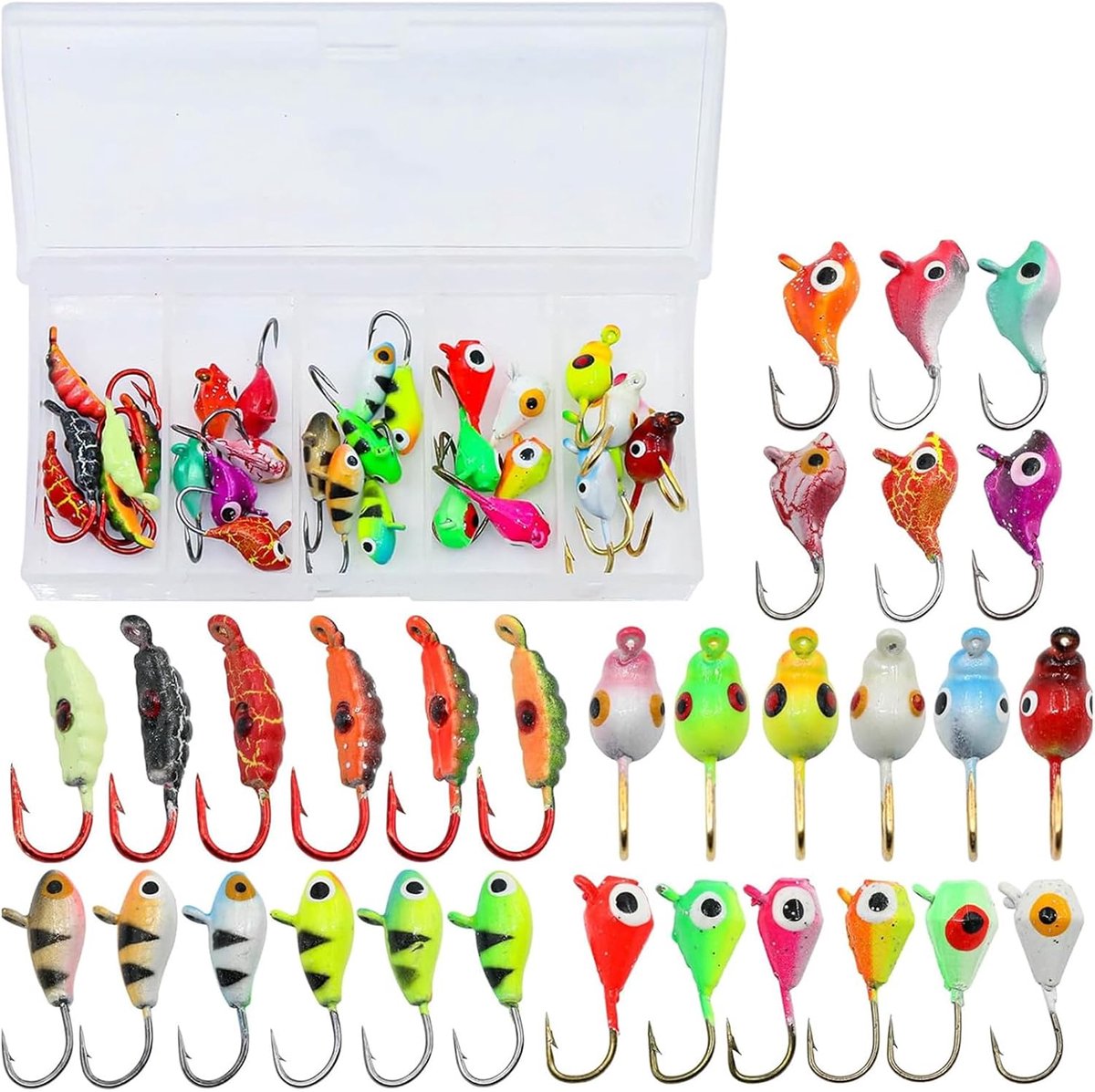Visaas set - Mini lokkers - Winter vissen - Levensechte nabootsing - 30 stuks - Diverse kleuren