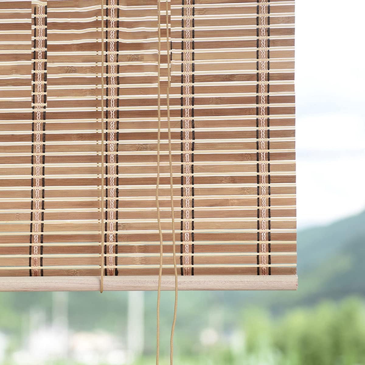 Bamboe Rolgordijn - Natuurlijk Zonnescherm - Privacy Bieden - Aanpasbare Maat - W81xH120cm