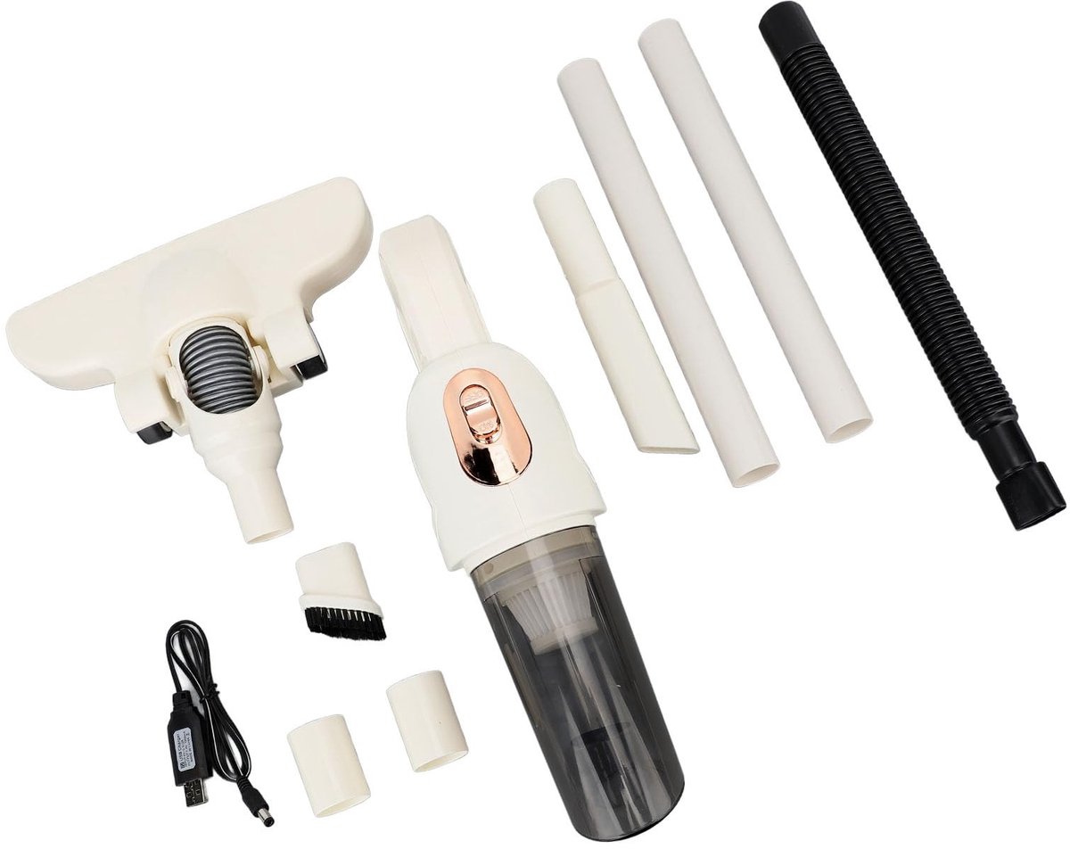 Dailygoods- Steelstofzuiger Draadloos 270° Draaibare Borstel - Handheld/Duwmodus - Multifunctioneel - Meerdere Opzetstukken - Verbeterde Reinigingsefficiëntie - Stofzuiger