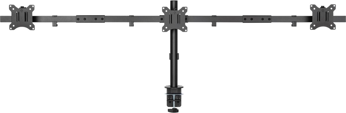 InLine Bureaubeugel voor 3x 10-32 inch scherm - volledig verstelbaar - Premium - Tot 7kg - Zwart
