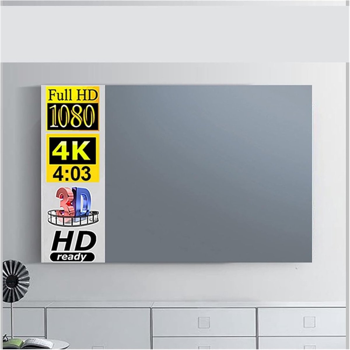 Projectiescherm - Filmscherm - Thuisbioscoop Creëren - Opvouwbaar Draagbaar - 84 Inch - Wit
