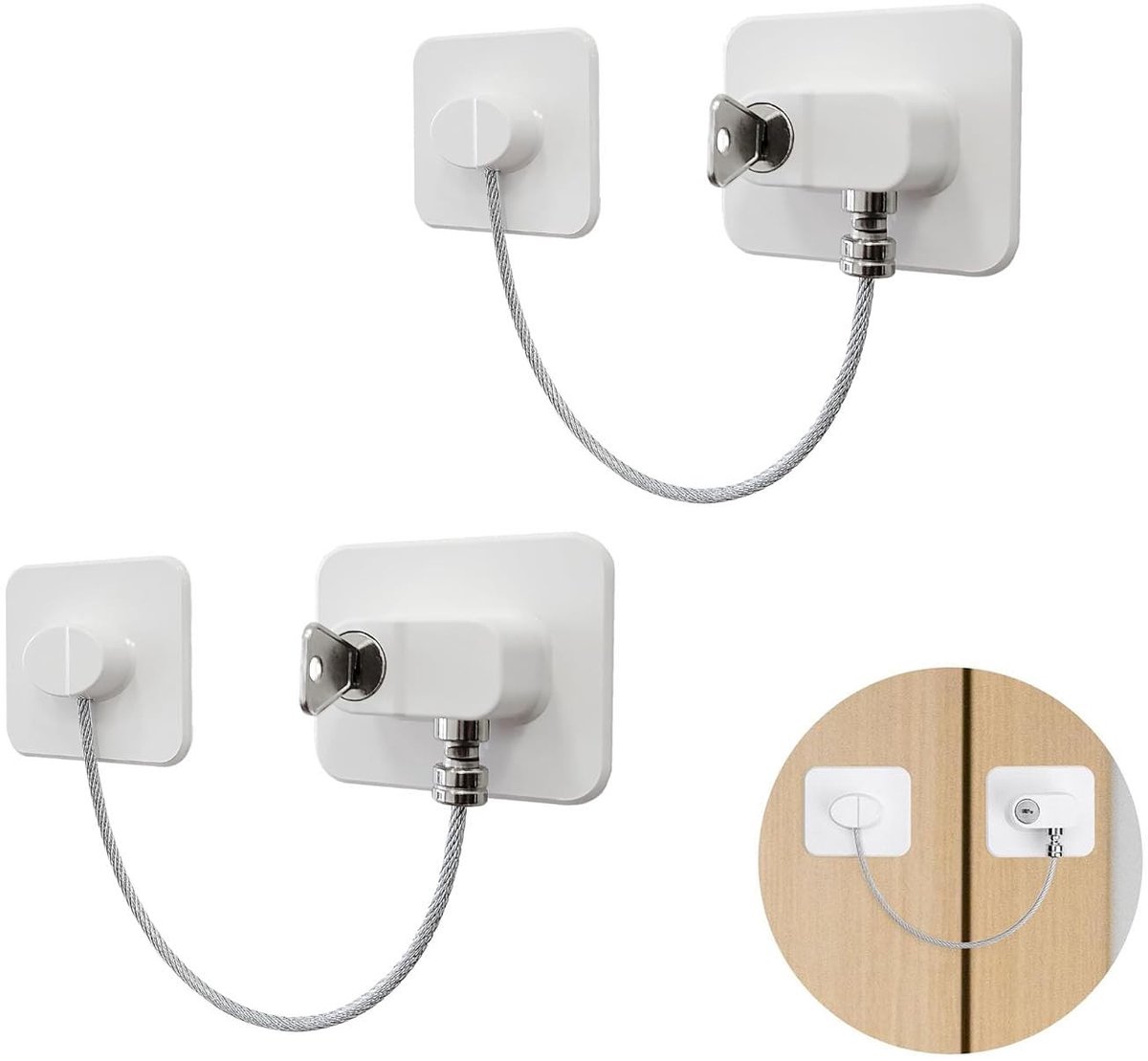 Dailygoods - Set van 2 Koelkastsloten zonder Boor voor Kinderveiligheid