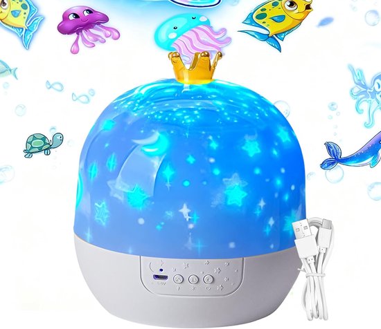 Lichtprojector Muziek - Sterrenhemel Lamp - Ontspannen Sfeer Creëren - 360 Graden Rotatie - 11 x 11 x 11 cm — afbeelding 5