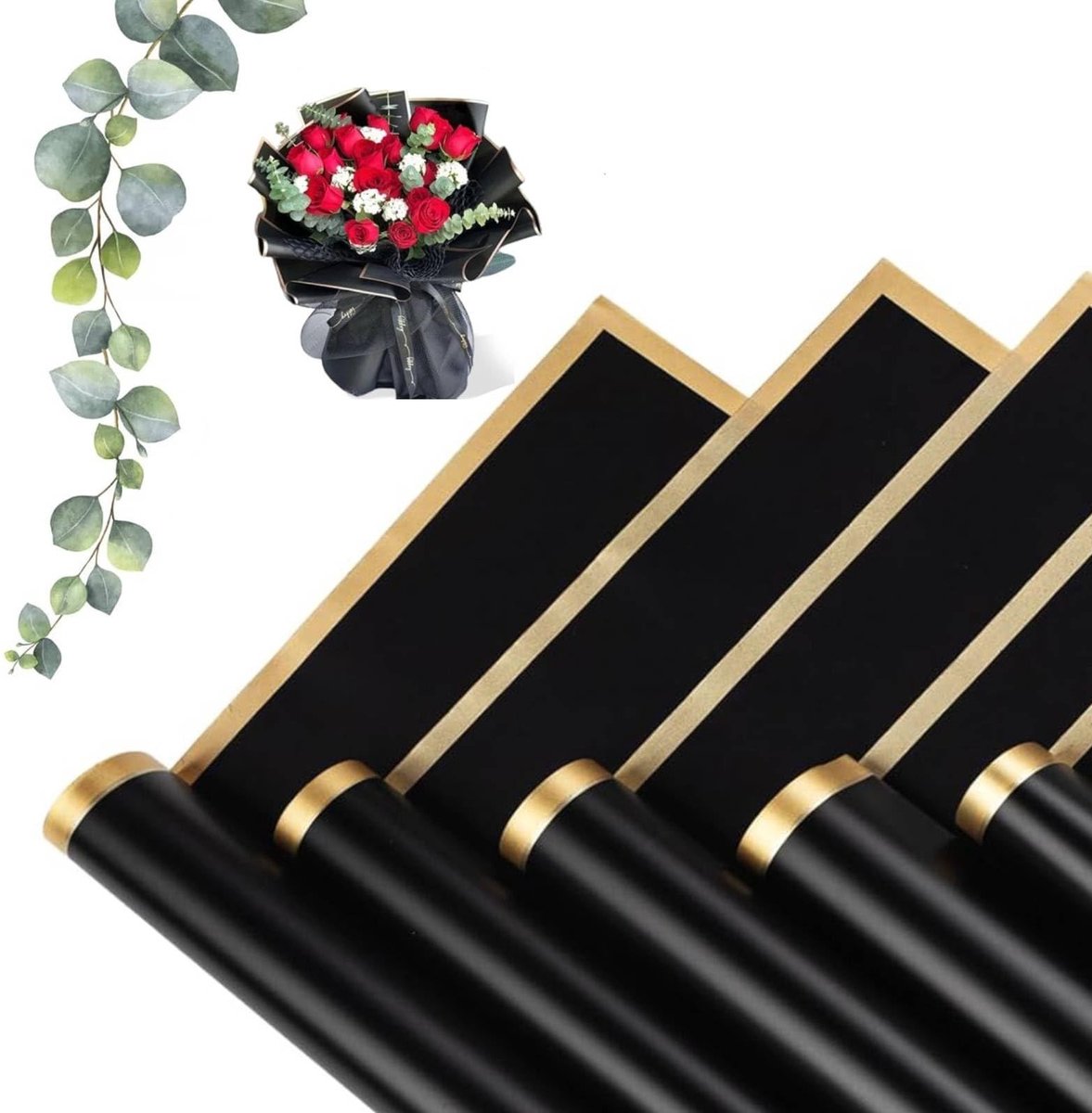 Dailygoods- Bloemenpapier Waterdicht - 20 Vellen - Cadeaupapier - Inpakpapier - Knutselprojecten - Perfecte Afdichting - Scheurvast - Bloemenverpakking