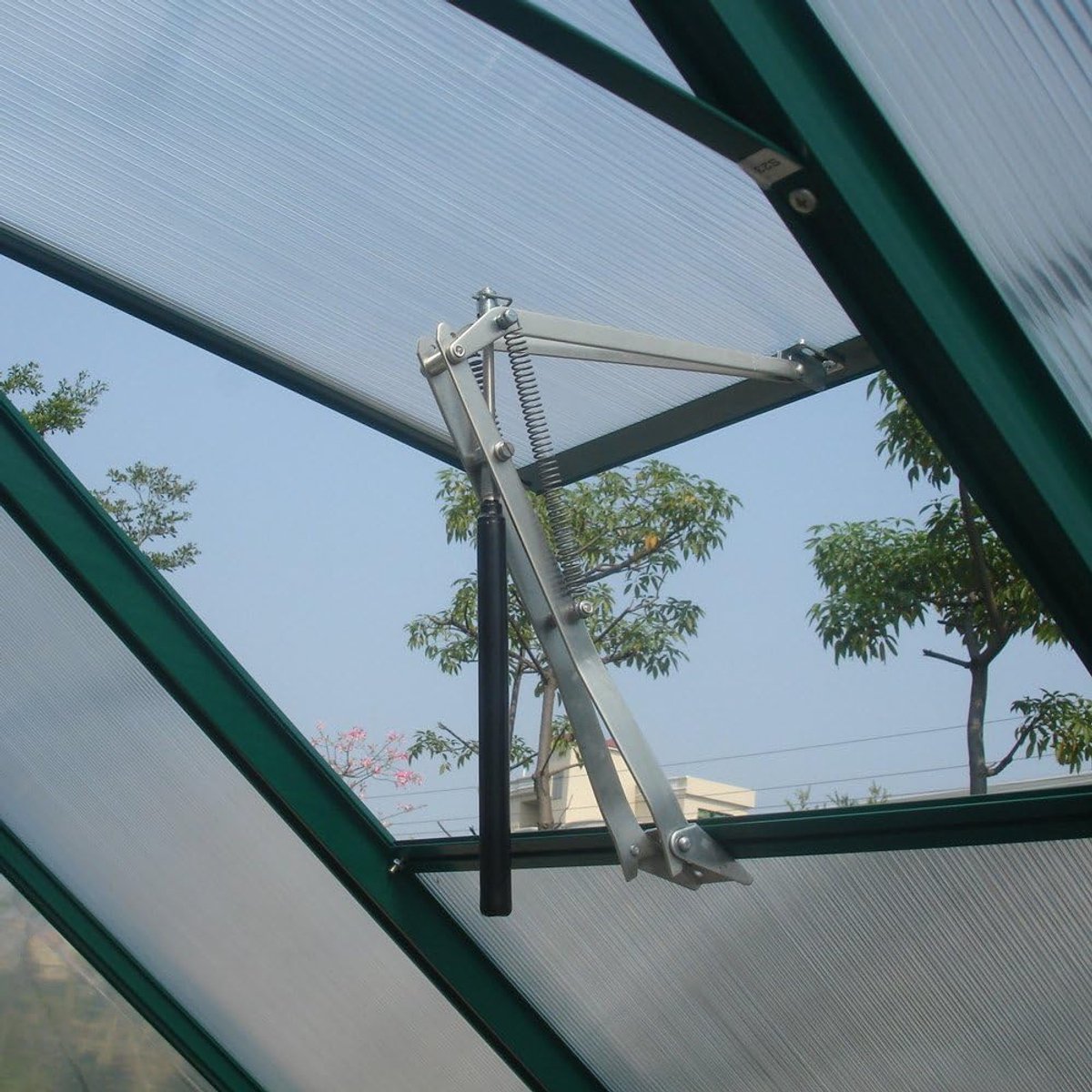 Automatische Raamopener - Zonneventilatie Systeem - Kas Klimaatbeheer - Temperatuurgestuurd Openen - 38x9.5x4.5 cm - Aluminiumkleurig