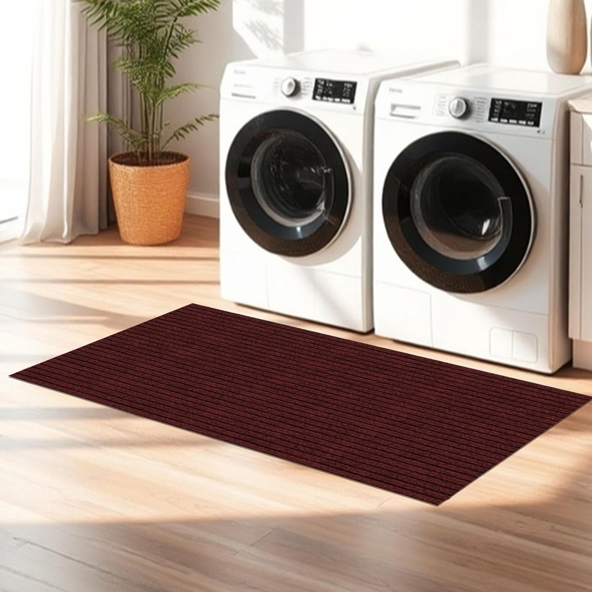 Binnendeurmat - Entree mat - Vloeren schoonhouden - Machinewasbaar - 65 x 80 cm - Rood