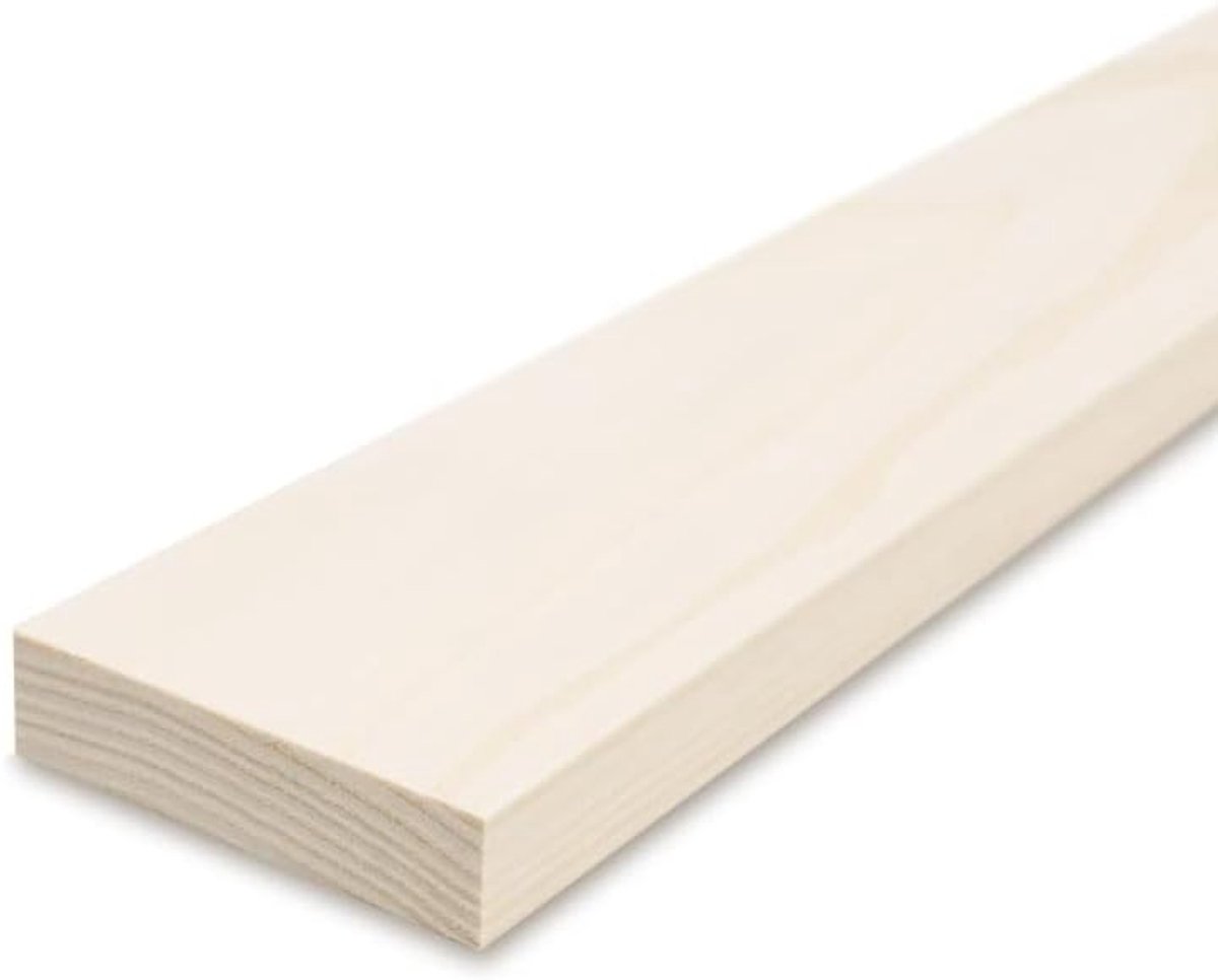 Massief Houten Planken - Gladde Bouwplanken - Meubels Maken - Vierzijdig Geschaafd - 60 x 9 cm - Beige
