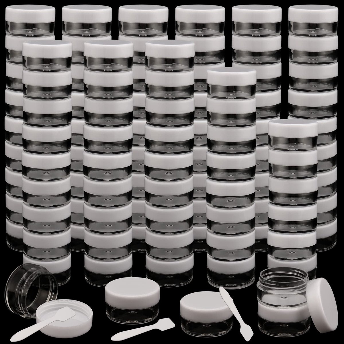 Dailygoods- Cosmetica Container 100 Pack - Doorzichtige Ronde Pot