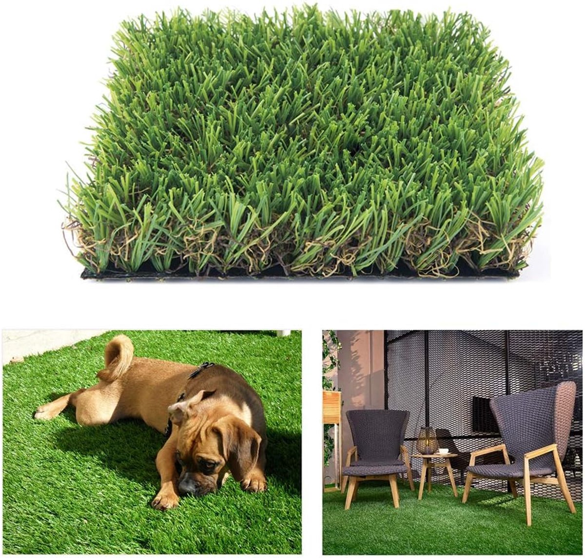 Kunstgras Tapijt - Nep Gras - Buiten Decoratie - Dikke Realistische Stijl - 170 x 122 cm - Groen