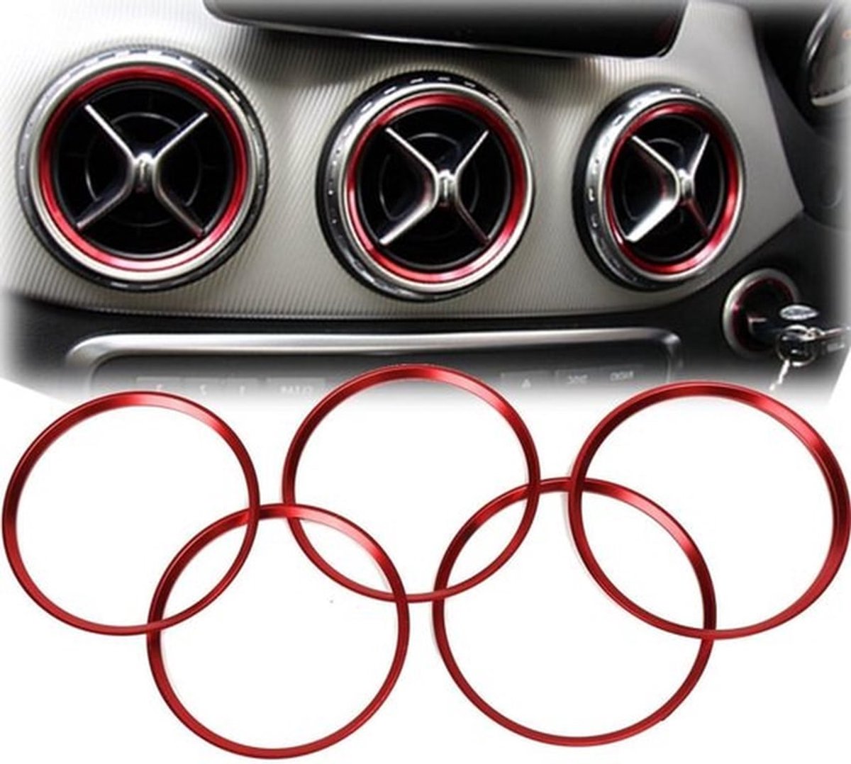Luchtuitlaat Decoratieve Ring Compatibel met Voertuigmodel - Elegant Ontwerp - Auto-accessoires