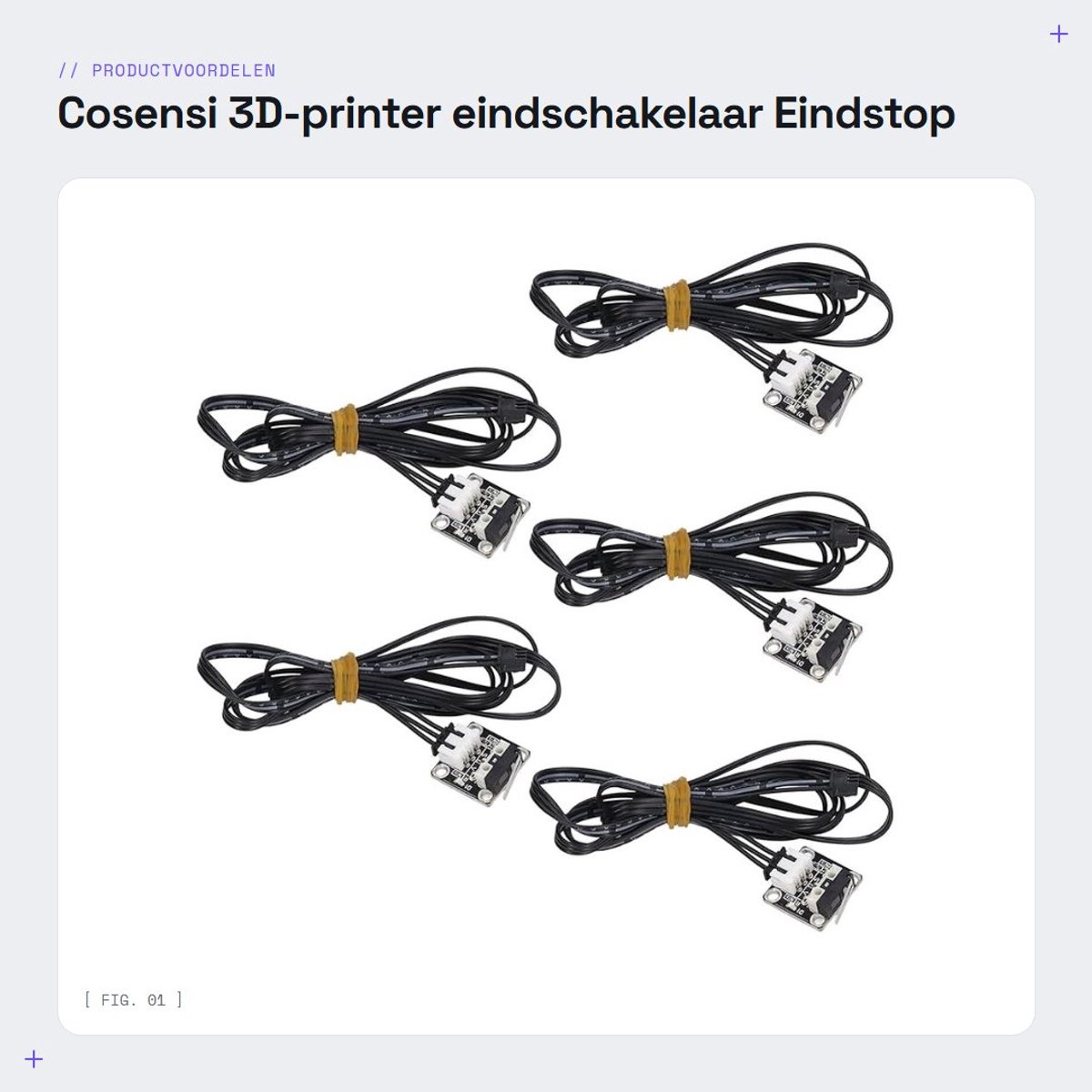 Dailygoods- Eindschakelaar 5 Stuks - Mechanische Eindschakelaarmodule - 3D-Printer Eindstop - Plug en Play - Compact - Geschikt voor Ender 3/CR 10 - Mechanische Schakelaar
