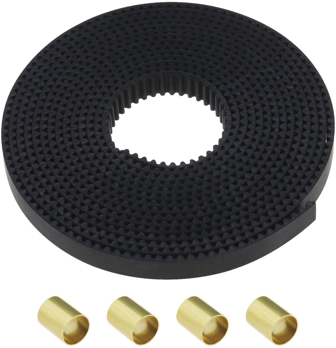 Dailygoods- Distributieriem 2 meter - 2GT - 6 mm breedte - 2 mm pitch - 4 messing hulzen - Rubber materiaal - Timing Belt