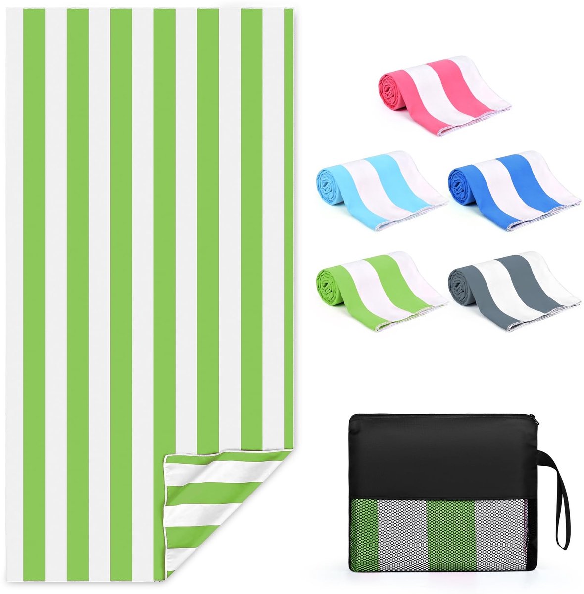 Dailygoods- Strandlaken Extra Groot - Sneldrogend Microvezel - Zandvrij - Lichtgewicht - Antibacterieel - Ideaal voor Strand/Reizen - Handdoek