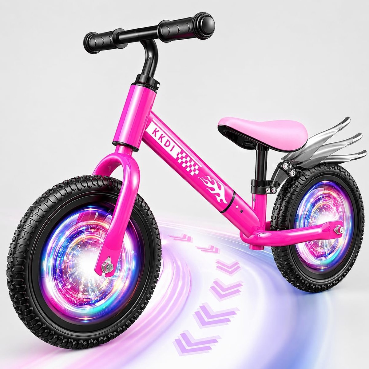 Kinder driewieler - Loopfiets peuter - Buiten spelen - Kleurrijk verlicht wiel - 43 cm hoogte - Multicolor