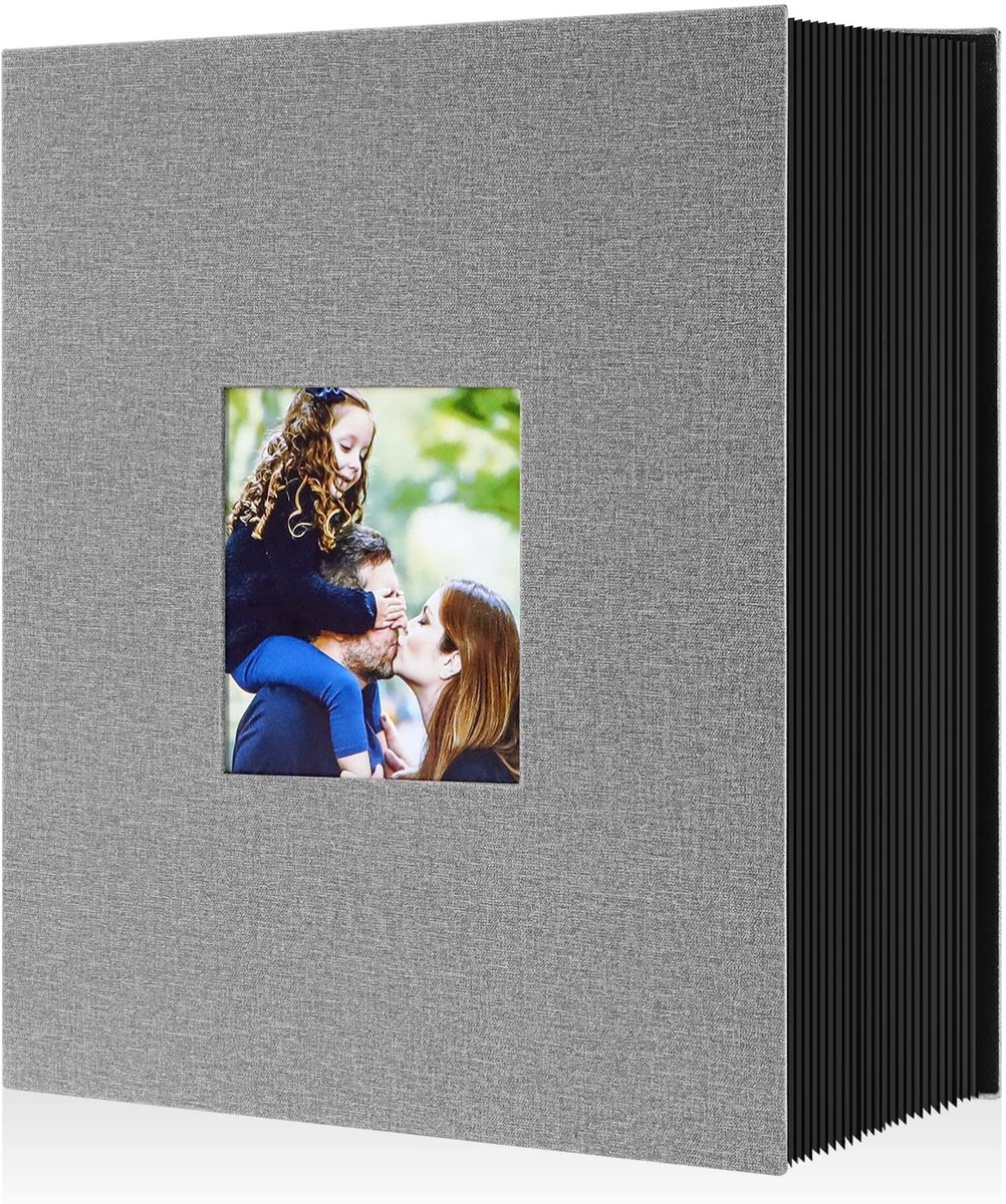 Dailygoods- Fotoalbum 1000 Foto's - Fotoalbum 10x15 - Plakalbum - Linnen Cover - Grote Capaciteit - Schuifvenster Design - Fotoboek