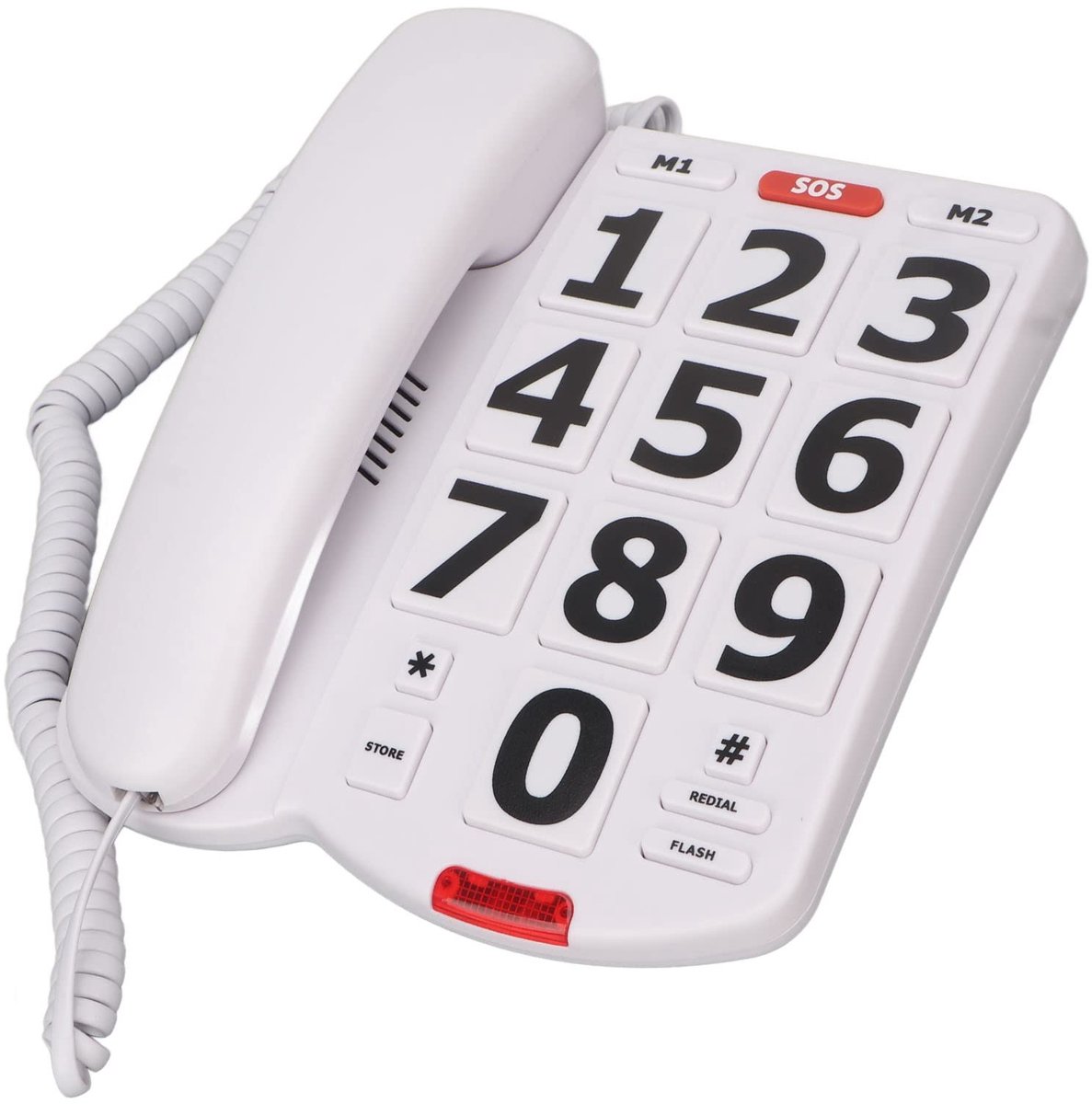 Dailygoods- Telefoon voor Senioren - Hoge Beltoon - Grote Toetsen - Vaste Telefoon met Snoer - Instelbaar Volume - Huishoudelijk Gebruik