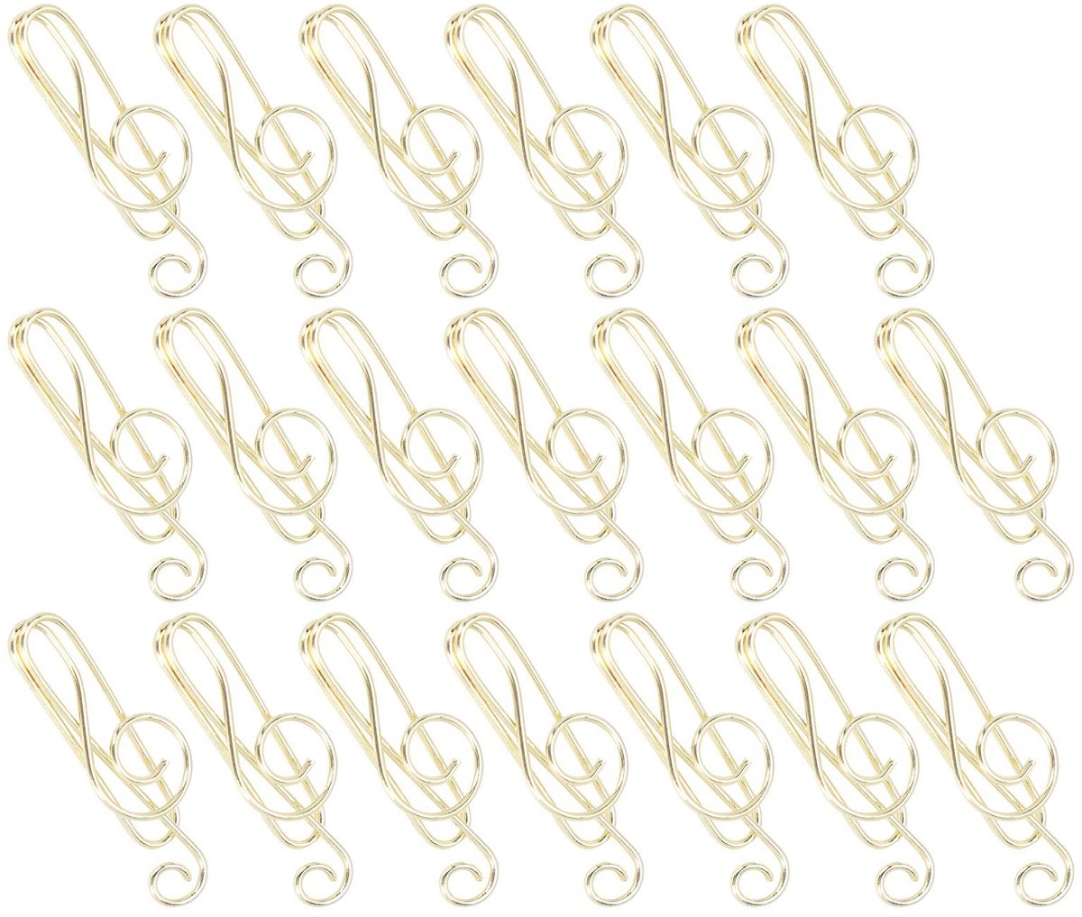 Dailygoods- Muzieknoot Paperclip Lichtgewicht - 20 Stuks - Metaal - Organiseren - Bladwijzers - Creatief Ontwerp - Antiroest. - Paperclips