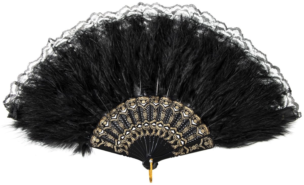 Dailygoods- Handwaaier Retro Dames - Opvouwbaar - Vintage Stijl - Decoratie - Kostuum - Perfect voor Feestjes - Waaier