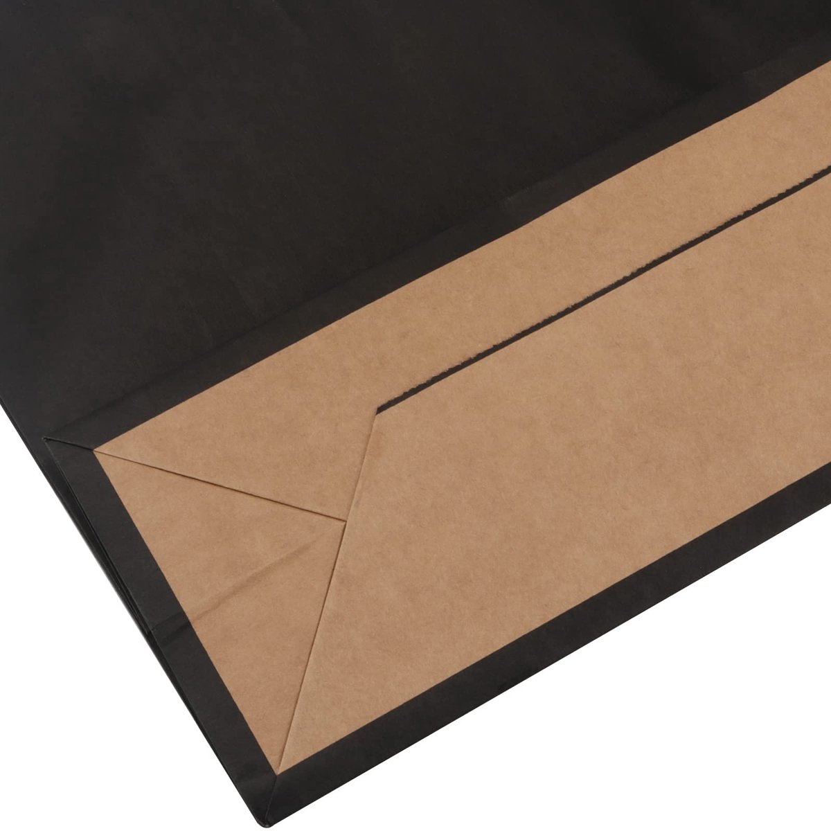 Dailygoods- Papieren Zakken 25 Stuks - Grote Geschenkzakken - Zwarte Kraft - Met Handgrepen - 32 x 11 x 24,5 cm - Stevig 120gsm Papier - Boodschappentas