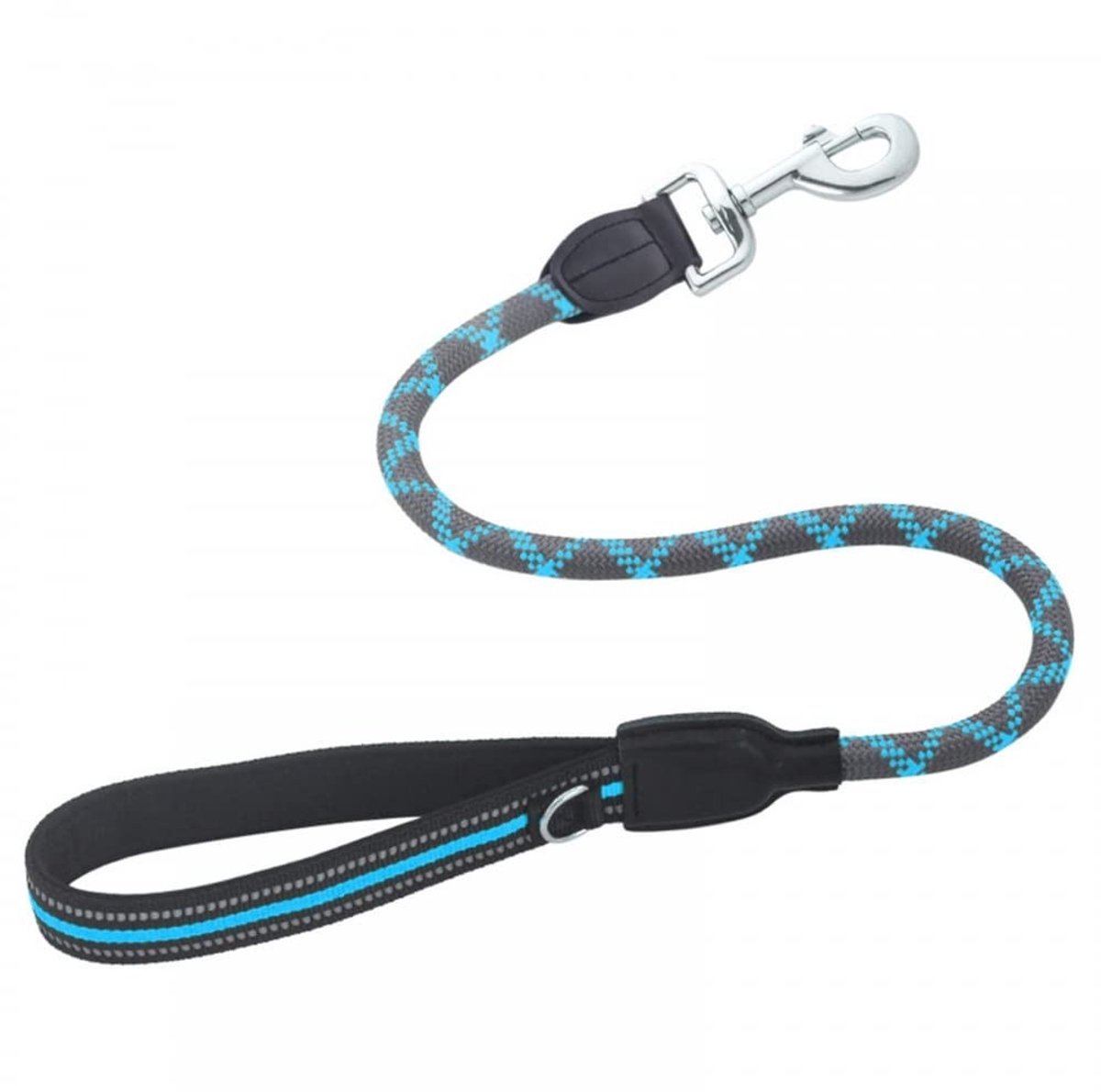 Dailygoods- Hondenriem hoog draagvermogen - Korte hondenriem - Reflecterende hondenriem - Verkeerslijn - 360° draaibare sluiting - Zachte handgreep - Hondentuig