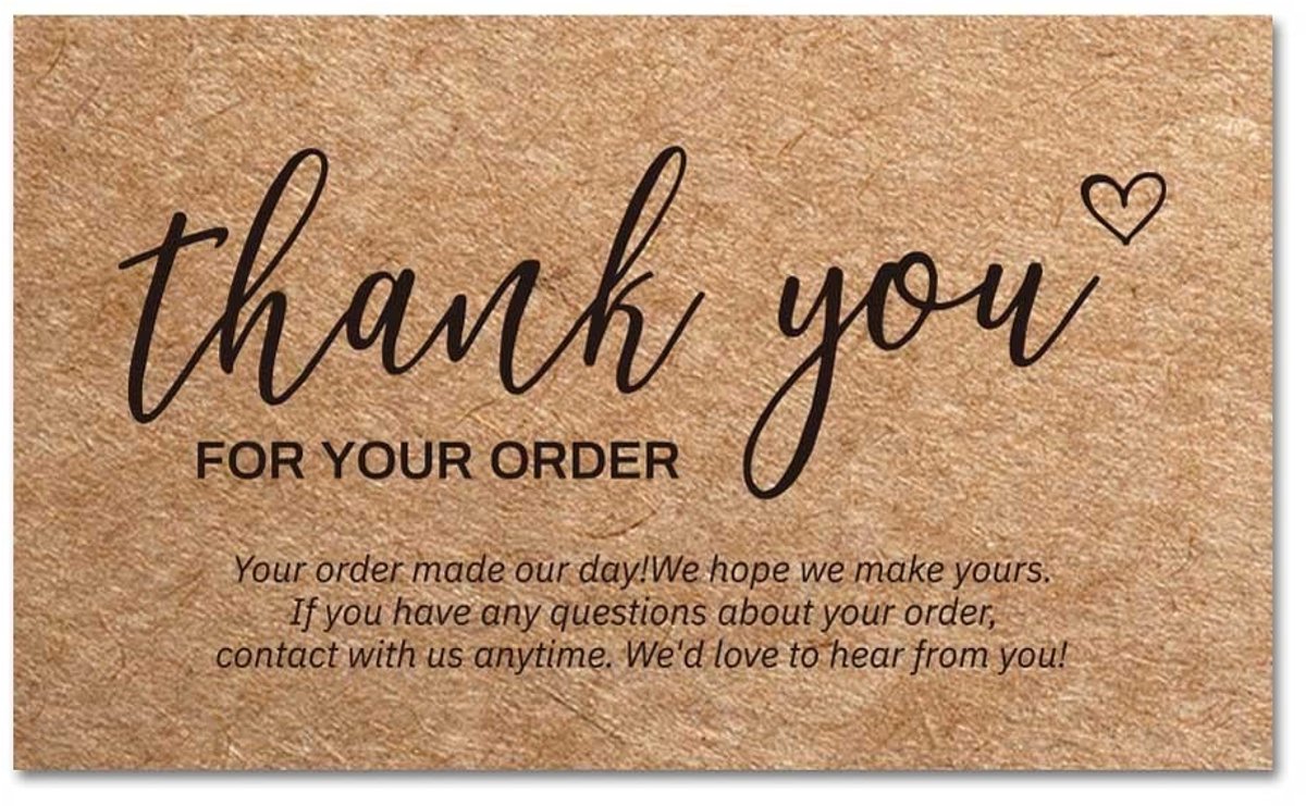 Dailygoods- Bedankkaarten Set - 100 Stuks - Kraftpapier - Wenskaarten Bedankt - Cadeaubonnen - Uniek Ontwerp - Milieuvriendelijk
