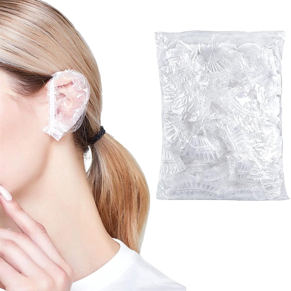 Dailygoods- Wegwerpoorbeschermers 100 stuks - Waterdichte Oorbeschermers - Kunststof Oorkappen - Zachte Gehoorbescherming - Uniseks - Perfect voor Douche