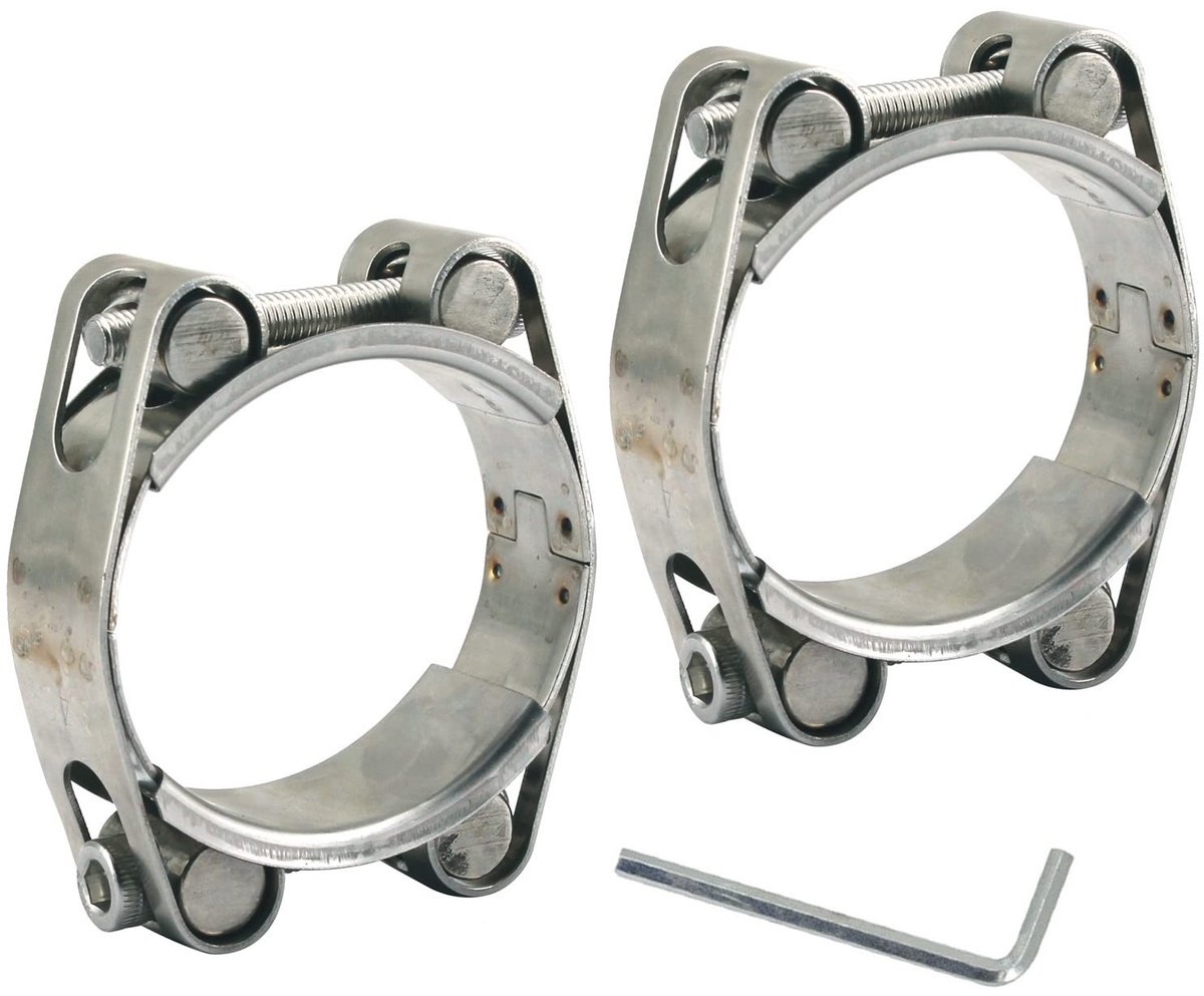Dailygoods - 40-50mm Heavy Duty T-bout slangklem 304 roestvrij staal dubbele kop dubbellaagse slangklem buisklemmen bandbreedte 20 mm (2 stuks met sleutel)