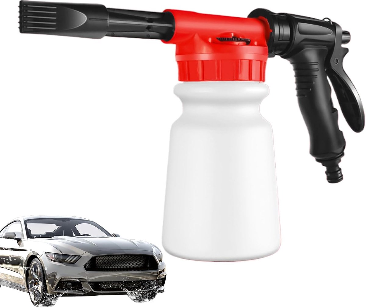 Foam Cannon - Zeep Dispenser Tuinslang - Auto Wassen - Hoge Druk Schuim - 1L Capaciteit - Wit