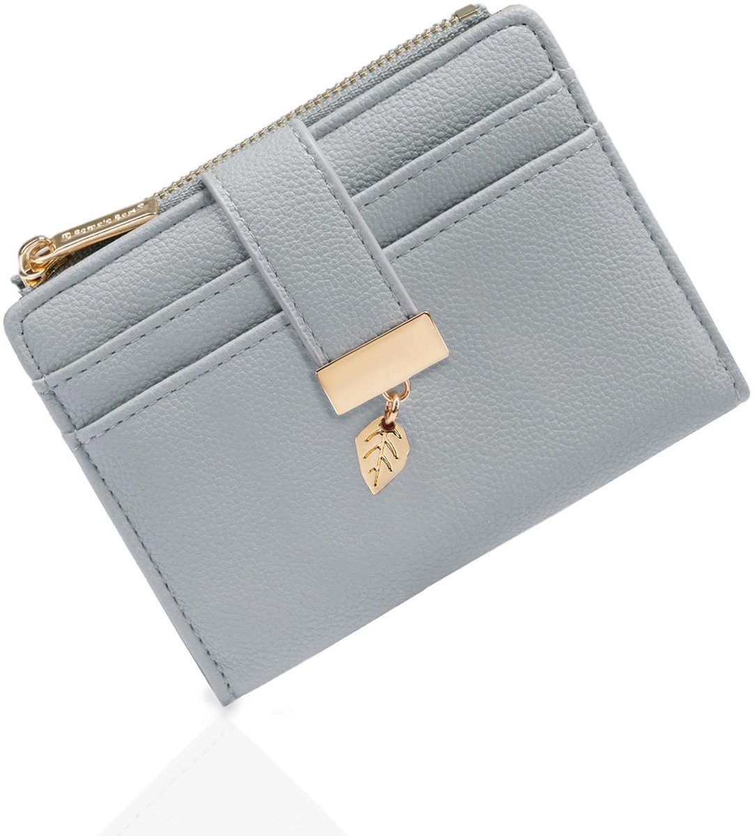 Dailygoods- Portemonnee Dames Klein - Veganistisch Leer - RFID Bescherming - Compacte Portemonnee - 7 Kaartsleuven - Muntvak met Rits - 12 x 9 x 1,5 cm - Damesportemonnee