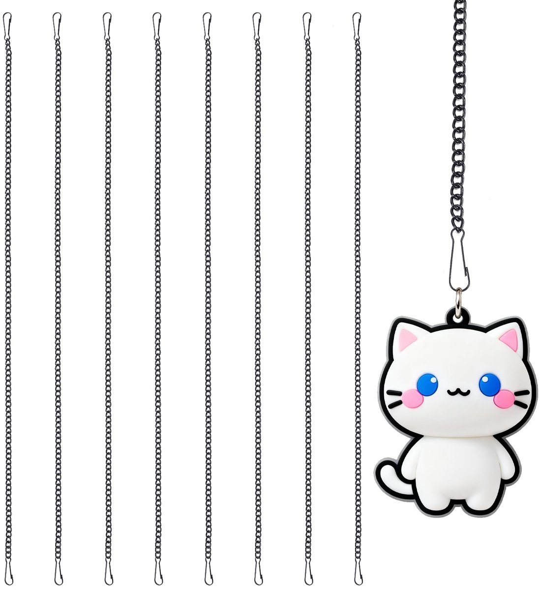 Dailygoods- Ophangketting 50 cm - Zwart/IJzer - Set van 8 - Geschikt voor glasplaten - Roestpreventie - Decoratieve ketting - Decoratieketting