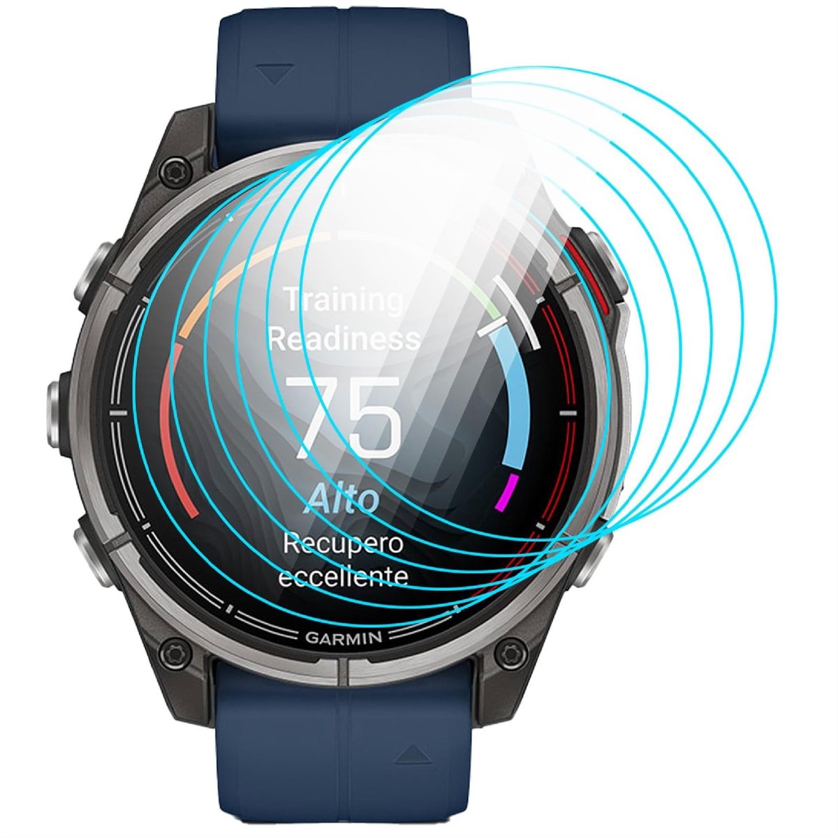 Dailygoods - Displaybeschermfolie voor Garmin Quatix 8, 6 Stuks