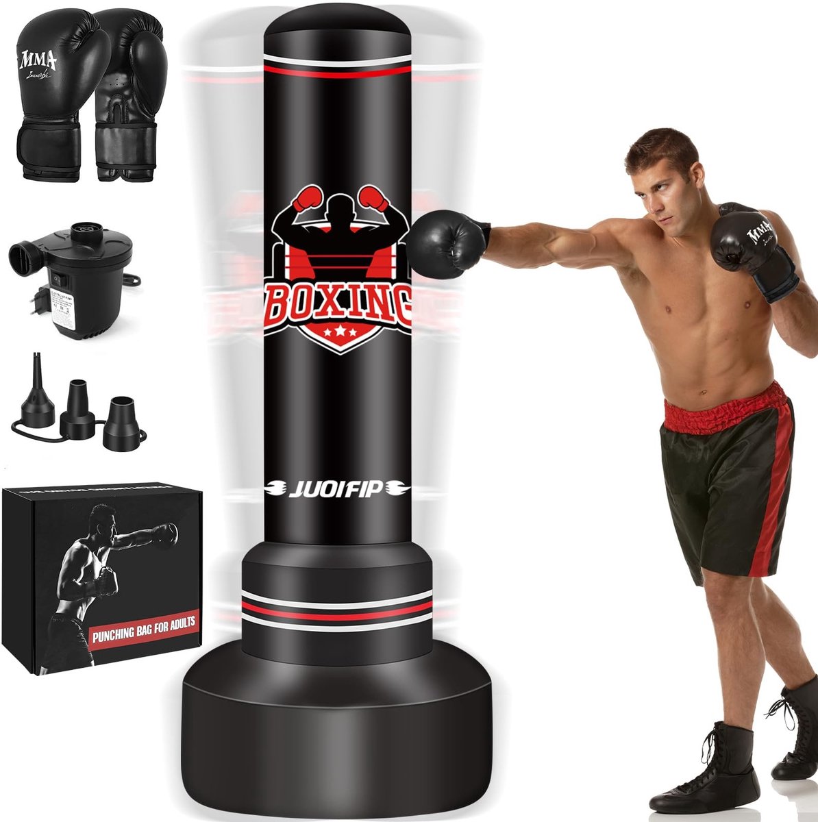 Dailygoods - NZQXJXZ Zware bokszak, 180 cm voor volwassenen, vrijstaande bokszak voor MMA Muay Thai fitness training