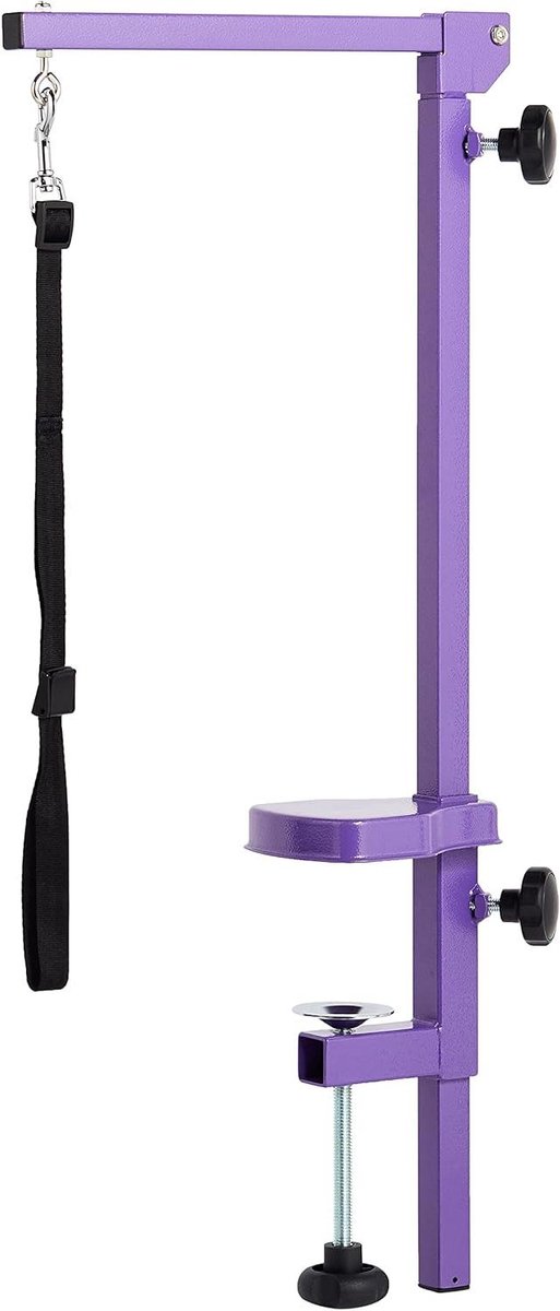 Opvouwbare Grooming Arm - Huisdier Verzorgingsarm - Huisdieren Verzorgen - Telescopisch Uitschuifbaar - 48 Inch Hoogte - Paars