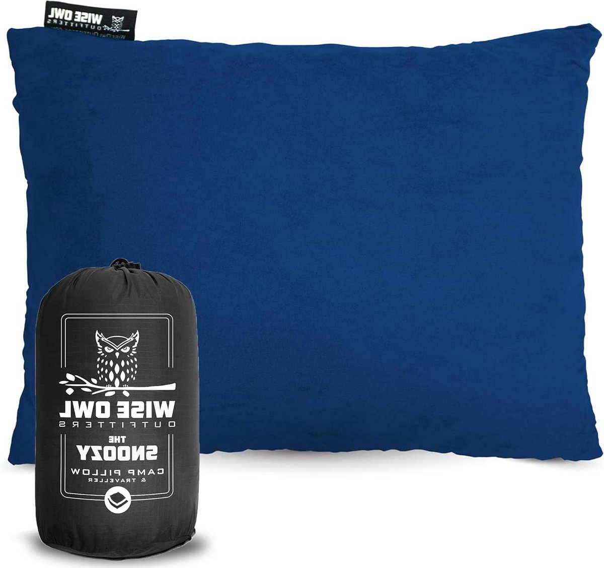 Kampeer Kussen - Reiskussen Neksteun - Comfortabel Slapen - Geheugen Schuim - 35x45 cm - Blauw