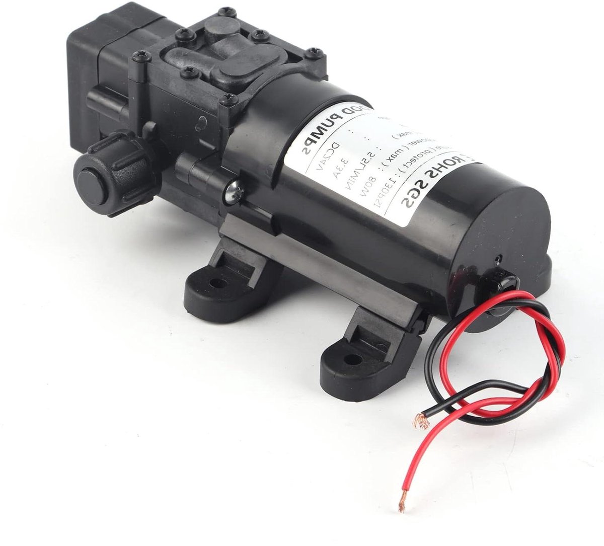 Membraanpomp - Waterpomp Elektrisch - Water Verplaatsen - Automatische Drukschakelaar - 24V 80W - Zwart
