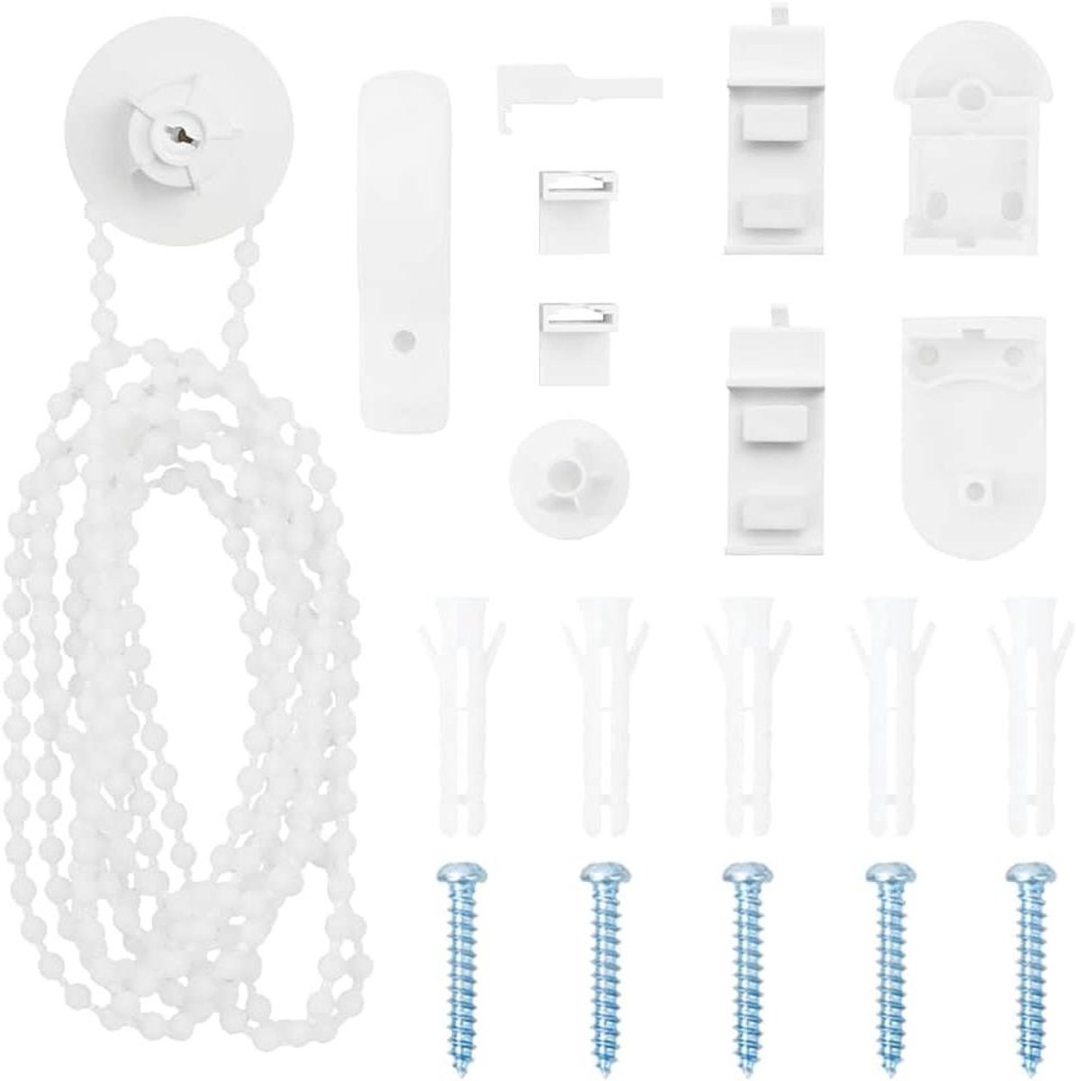 Rolgordijn Onderdelen - Reparatieset Gordijn - Gordijnen Monteren - Duurzaam PVC Materiaal - 25 mm Diameter - Wit