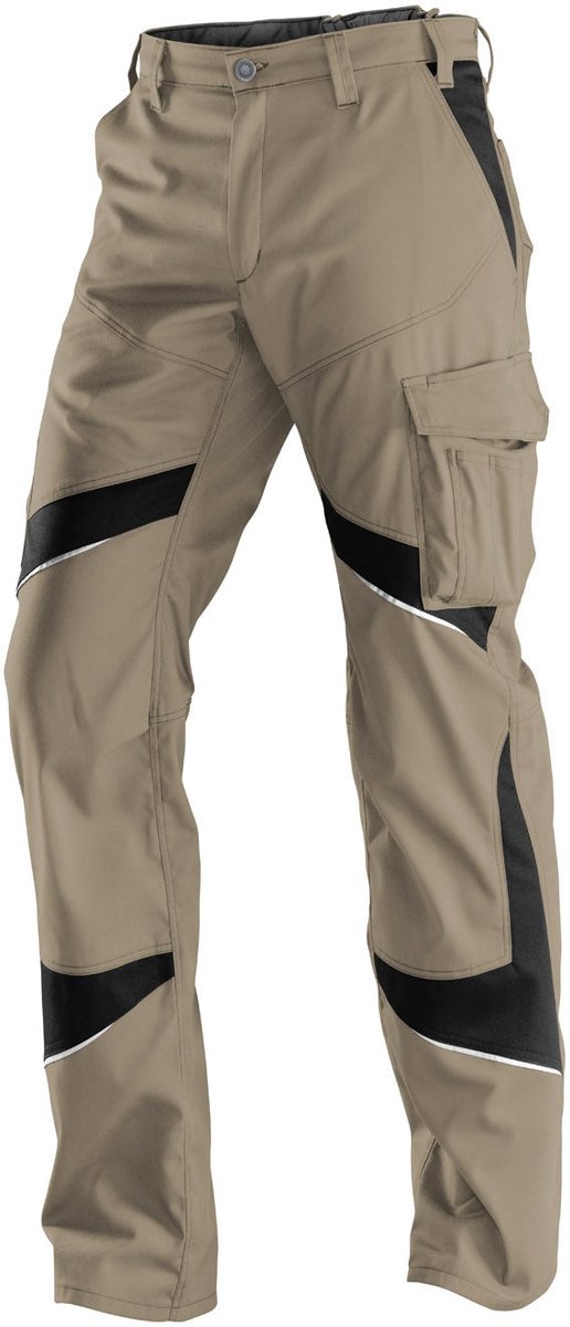 KUBLER ACTIVIQ 25505365 Werkbroek DAMES Veiligheidsbroek Zandbruin Zwart - Goed Zichtbaar - Krasvrij - Industriewasbaar
