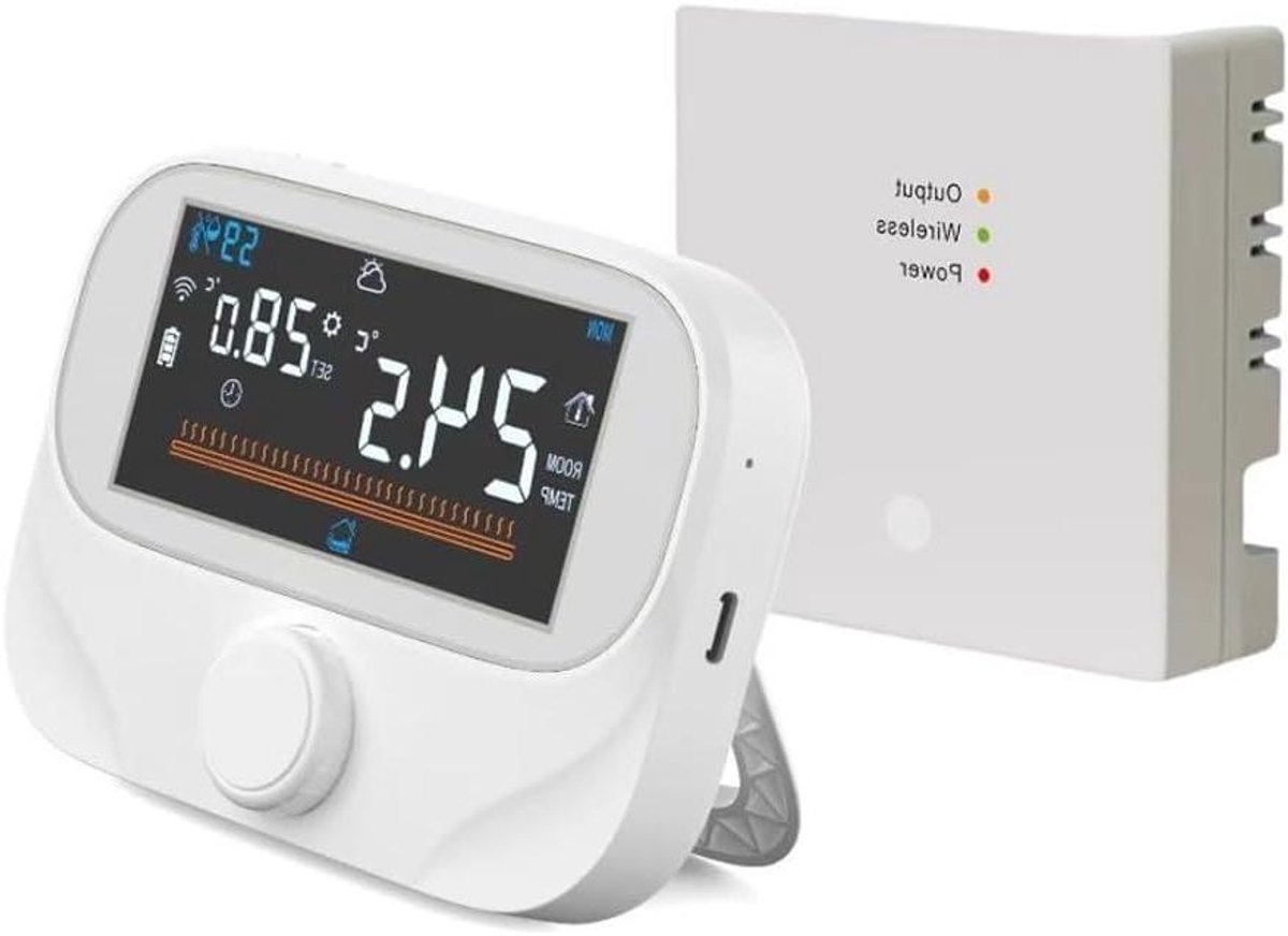 Slimme Thermostaat - Boilerregelaar Wifi - Verwarming Instellen - App Bediening - 19 x 13 x 4 cm - Wit
