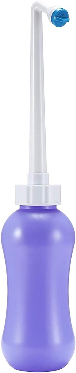Draagbare Bidet Sprayer - Reis Bidet Fles - Persoonlijke Hygiëne - Uitgebreid Hoekmondstuk - 450 ml - Blauw