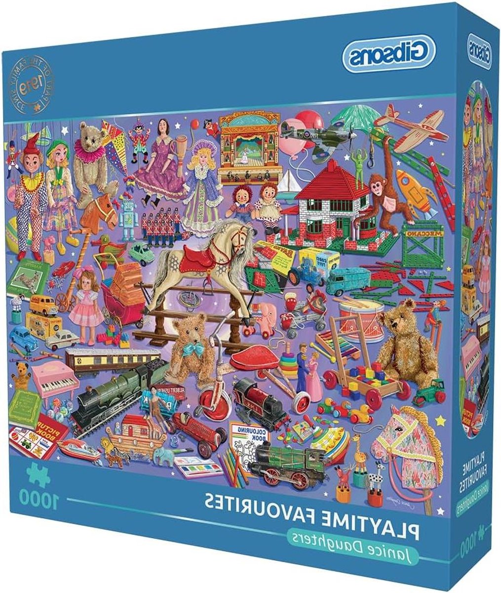 Puzzel Playtime Favourites - Speelgoed Puzzel - Ontspannen Vrije Tijd - Nostalgische Illustratie - 1000 stukjes - Meerkleurig
