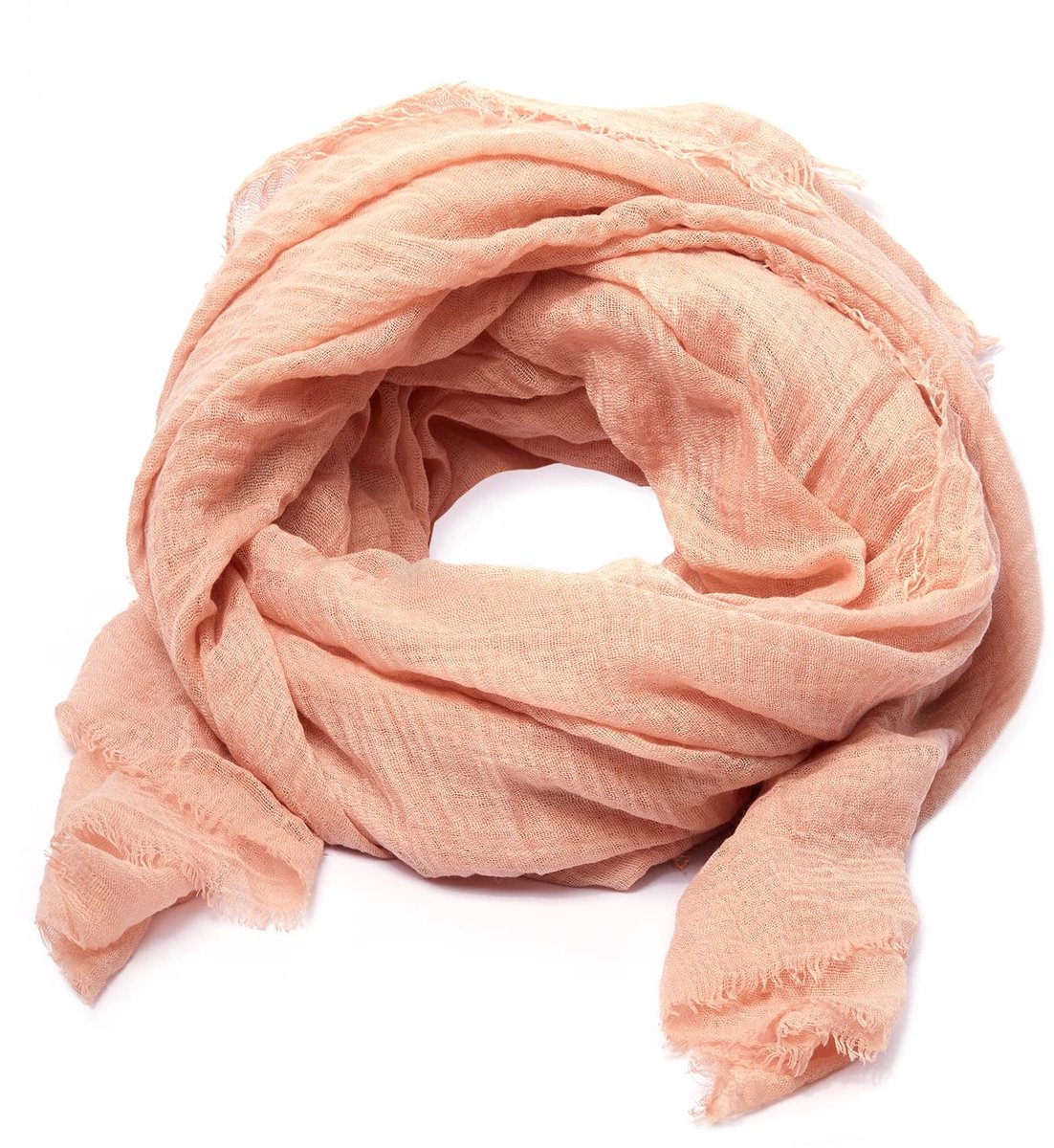 - sjaal - gekreukt - pashmina - halsdoek - sjaal - nek - 30 kleuren, Zalm roze