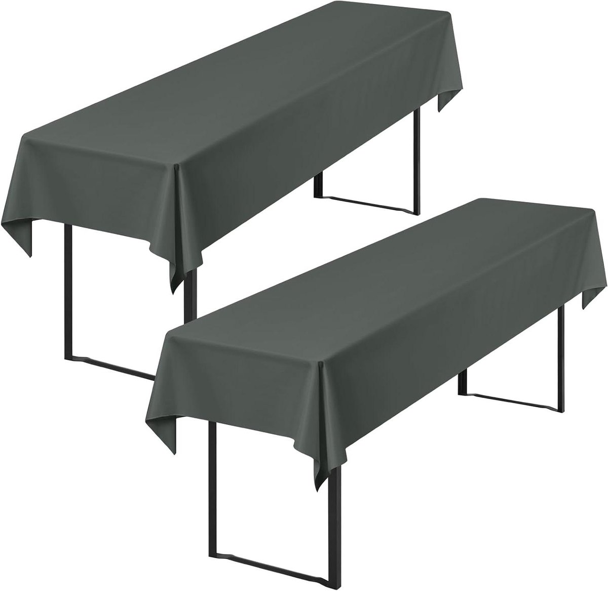Biertafelhoes - Tafelkleed - Feestelijke Aankleding - Premium Polyester - 100x250 cm - Donkergrijs