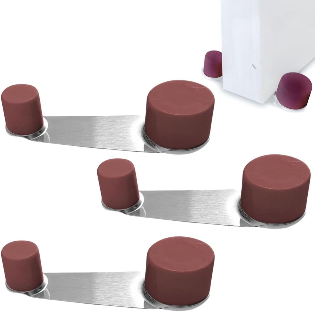 Deurstopper Vloer - Zelfklevende Stopper - Muren Beschermen - Zonder Boren Vastzetfunctie - 4/5/6 Stuks - Wit Bruin