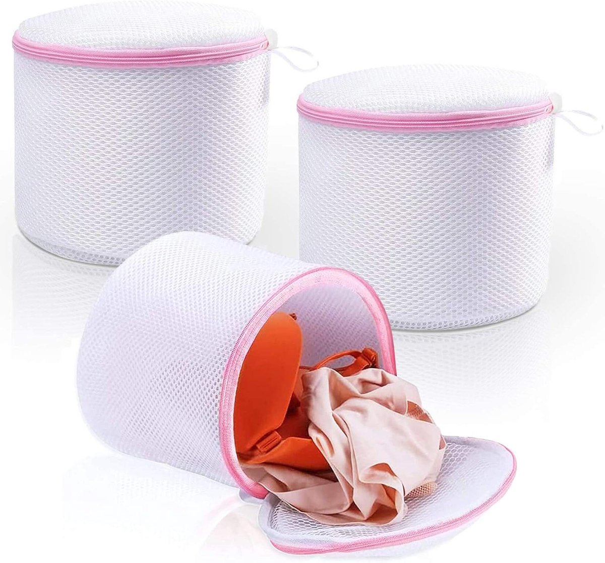 Waszakken voor Beha's - Bh Wasnet - Kleding Beschermen - Kooistructuur - 16 x 18 cm - Roze