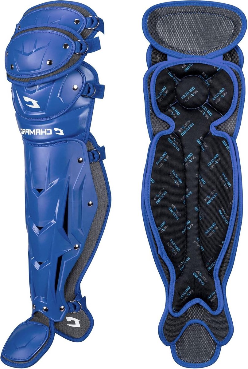 Honkbal Beenbeschermers - Vanger Scheenplaten - Sport Bescherming - Drievoudige Knie Dekking - 16.5 inch - Koninklijk Blauw