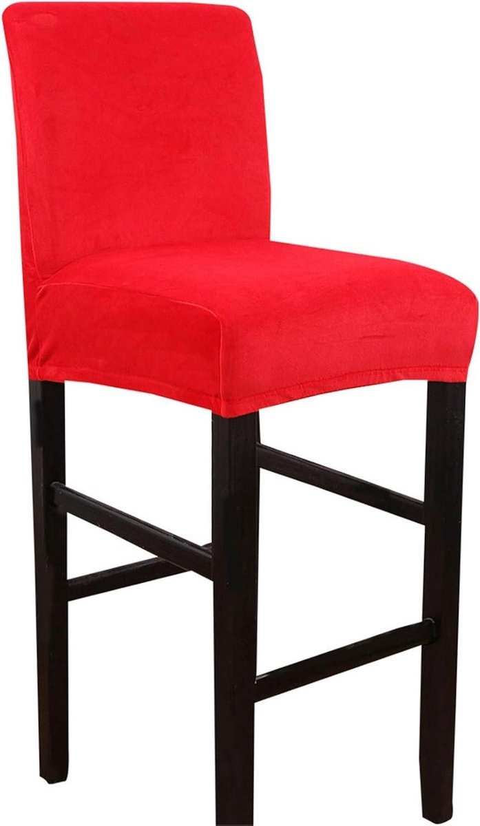 Fluwelen Stoelhoes - Barkruk Cover - Meubelbescherming - Zacht en Ademend - Standaard Maat - Rood