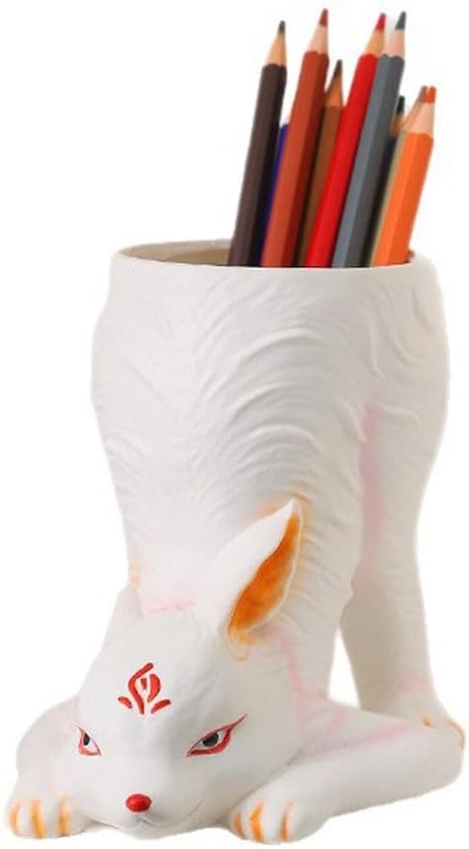 Sculptuur Vos Pen Potlood Houder en Organizer voor Cosmetische Borstels en Make-up Accessoires