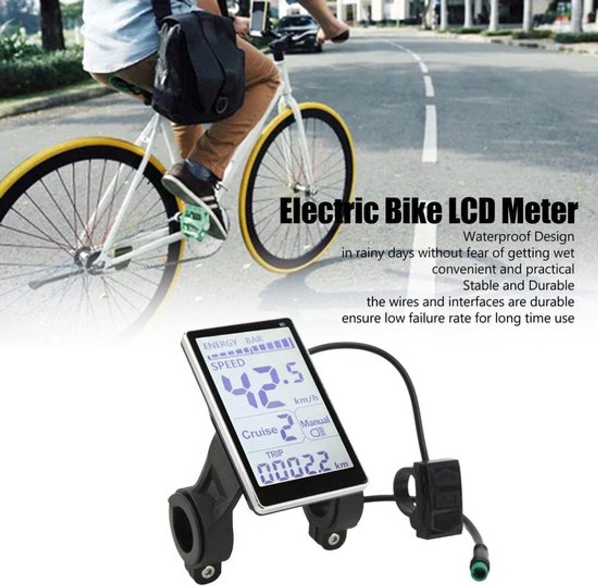 SPHProducts - Elektrische Fiets LCD Display Meter - Waterdichte