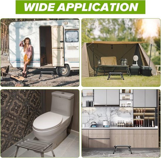 Inklapbaar opstapje voor caravans - antislip rubberen mat - SUV camping - keuken badkamer - voetenbank van MM Brands — afbeelding 5