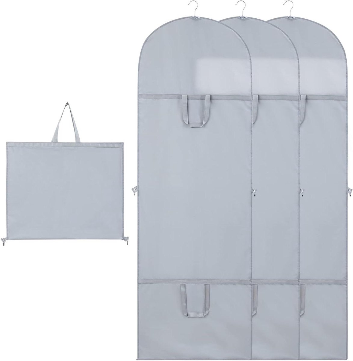 Bruidsjurk Hoes - Jurk Beschermer - Jurk Opbergen - Ademend Materiaal - 180 cm - Grijs